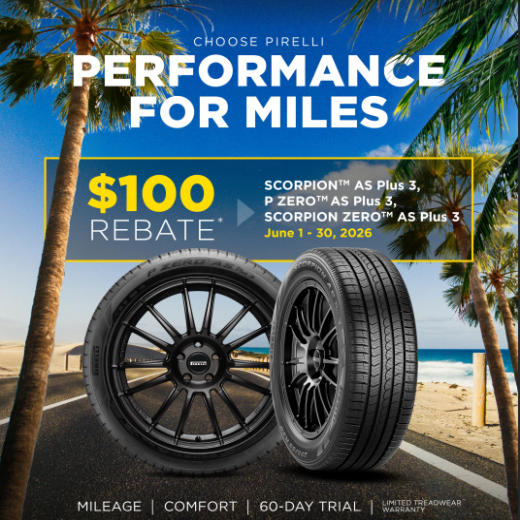 Get $100 back on a set of 3 Pirelli All Season Plus 3 tires